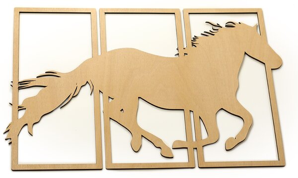 Veselá Stena Drevená nástenná dekorácia Klusajúci kôň