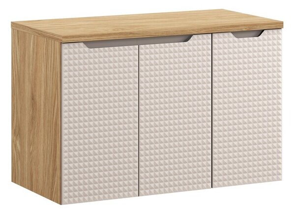 Comad Závesná skrinka pod umývadlo Luxor Beige s doskou 90 cm béžová/dub olejovaný