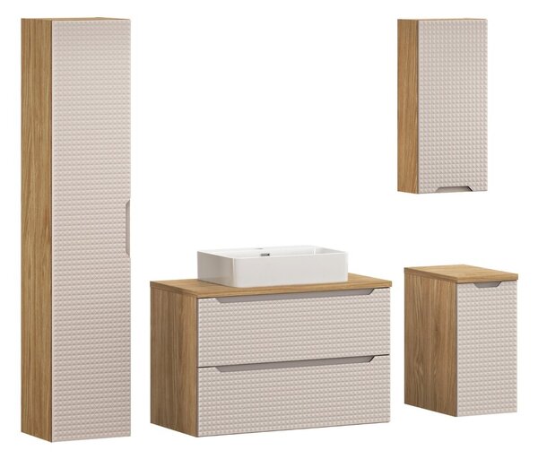 Comad Závesná skrinka pod umývadlo Luxor Beige s doskou 120 cm béžová/dub olejovaný