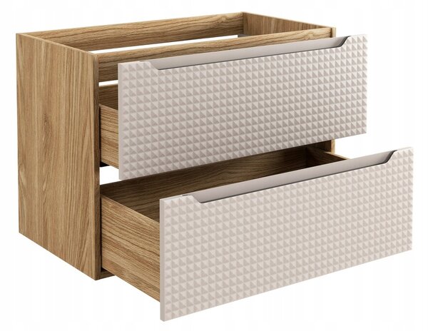 Comad Závesná skrinka pod umývadlo Luxor Beige II s doskou 120 cm béžový/dub olejovaný