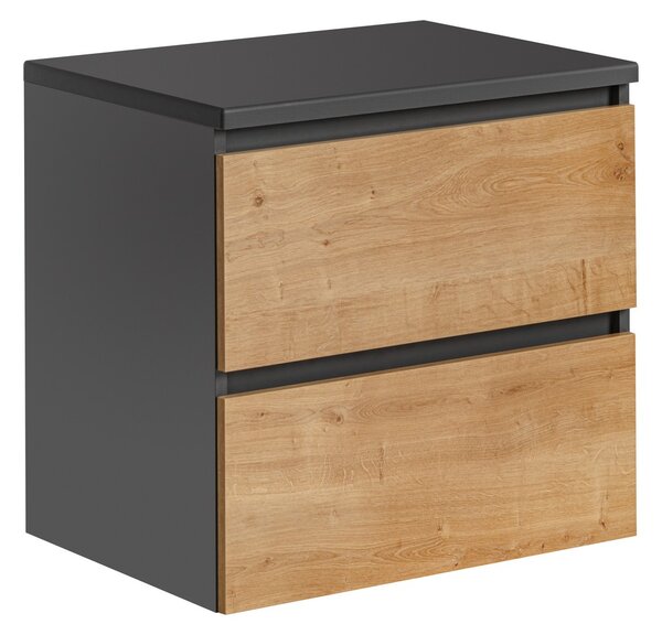 Comad Závesná skrinka pod umývadlo Monako 820 2S 60 cm šedá/dub hamilton