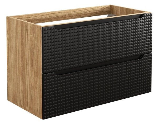 Comad Závesná skrinka pod umývadlo Luxor Black 82-90-2S čierna/dub olejovaný