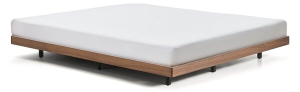 Hnedá dvojlôžková posteľ z brezového dreva bez čela s roštom 180x200 cm Norlen – Kave Home