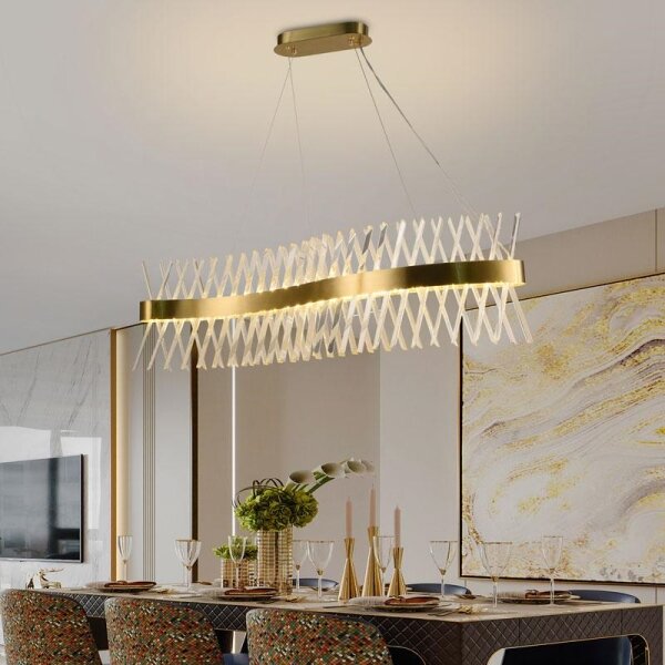 LED Stmievateľný krištáľový luster na lanku LED/95W/230V + diaľkové ovládanie
