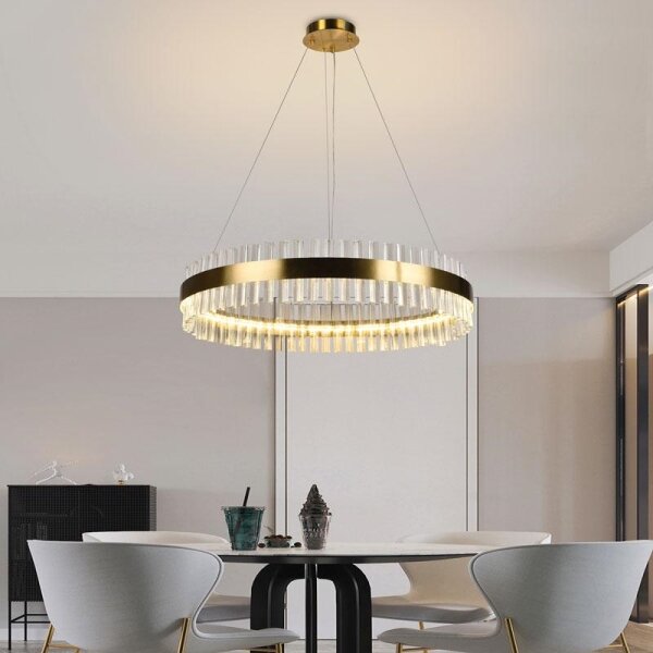 LED Stmievateľný krištáľový luster na lanku LED/55W/230V + diaľkové ovládanie