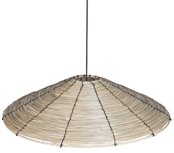 Závesná lampa prírodná tienidlo z morskej trávy čierna kovová objímka na žiarovku boho stropné svietidlo spálňa obývačka