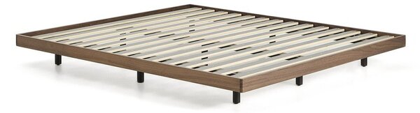 Hnedá dvojlôžková posteľ z brezového dreva bez čela s roštom 180x200 cm Norlen – Kave Home