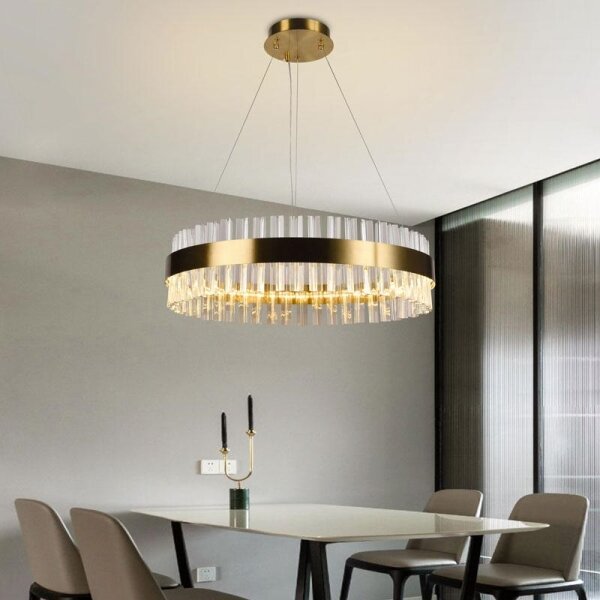 LED Stmievateľný krištáľový luster na lanku LED/40W/230V + diaľkové ovládanie