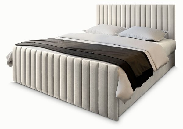 Čalúnená boxspring manželská posteľ Arion 180x200 - krémová