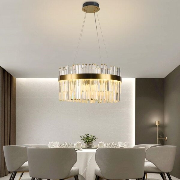 LED Stmievateľný luster na lanku LED/70W/230V 3000-6500K zlatá + diaľkové ovládanie