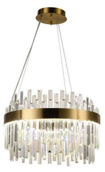 LED Stmievateľný luster na lanku LED/70W/230V 3000-6500K zlatá + diaľkové ovládanie