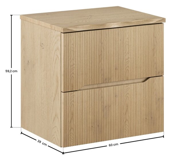 Comad Závesná skrinka pod umývadlo Nordic Nature s doskou 60 cm dub cremona