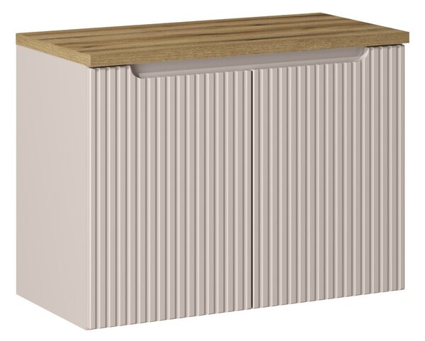 Comad Závesná skrinka pod umývadlo Nova Cashmere I s doskou 80 cm kašmír/dub coast evoke