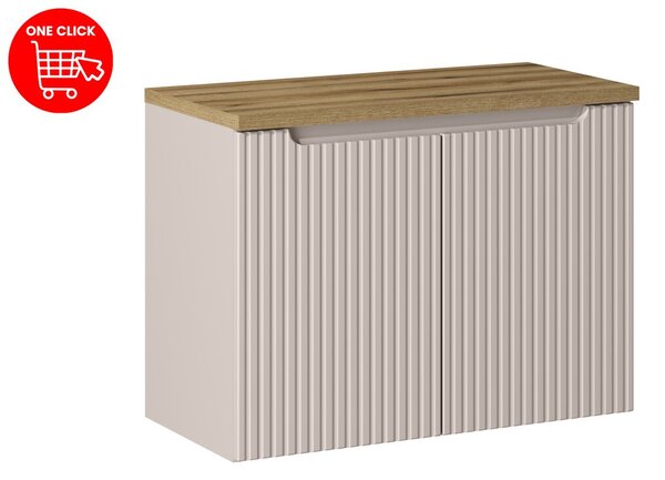 Comad Závesná skrinka pod umývadlo Nova Cashmere I s doskou 80 cm kašmír/dub coast evoke