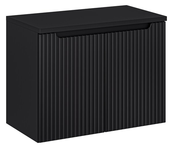 Comad Závesná skrinka pod umývadlo Nova Black II s doskou 80 cm čierna