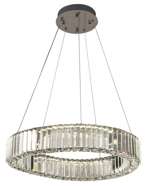 LED Stmievateľný luster na lanku LED/40W/230V 3000-6500K chróm + diaľkové ovládanie