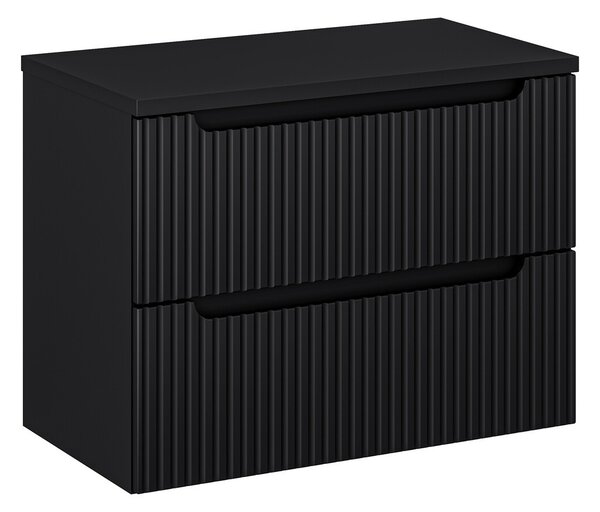 Comad Závesná skrinka pod umývadlo Nova Black I s doskou 80 cm čierna