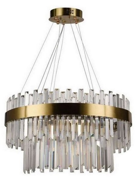 LED Stmievateľný krištáľový luster na lanku LED/80W/230V + diaľkové ovládanie
