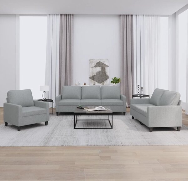 Maison Exclusive – 3-dielna sedacia súprava s vankúmi, svetlosivá látka