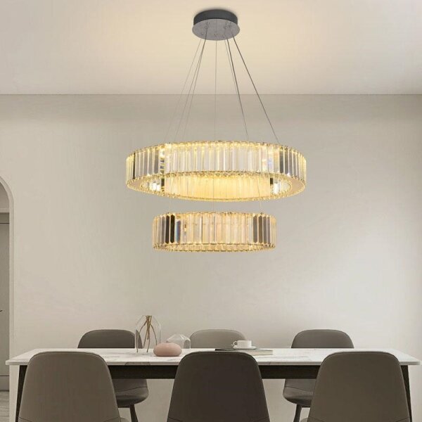 LED Stmievateľný luster na lanku LED/65W/230V 3000-6500K chróm + diaľkové ovládanie