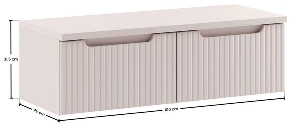 Comad Závesná skrinka pod umývadlo Nova Cashmere s doskou 100 cm kašmírová