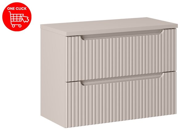Comad Závesná skrinka pod umývadlo Nova Cashmere II s doskou 80 cm kašmír
