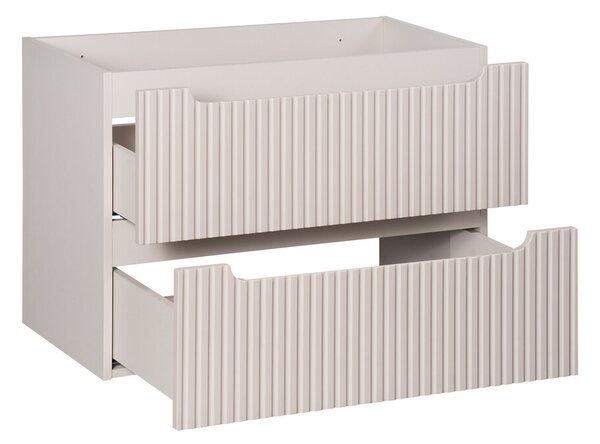 Comad Závesná skrinka pod umývadlo Nova Cashmere II s doskou 80 cm kašmír/dub coast evoke