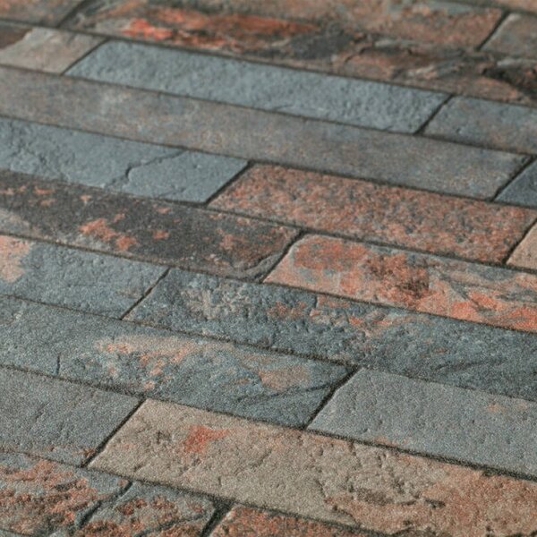 Vliesové tapety na stenu IMPOL 35582-3 Wood and Stone 2, obkladový kameň štiepaná bridlica hrdzavo-sivá, rozmer 10,05 m x 0,53 m, A.S.Création