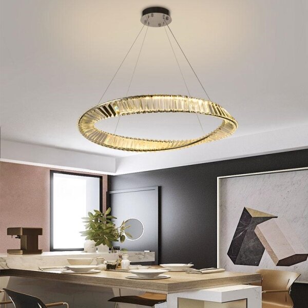 LED Stmievateľný krištáľový luster na lanku LED/50W/230V + diaľkové ovládanie