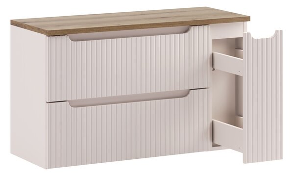 Comad Závesná skrinka pod umývadlo Nova Cashmere s doskou 100 cm kašmírová/dub evoke