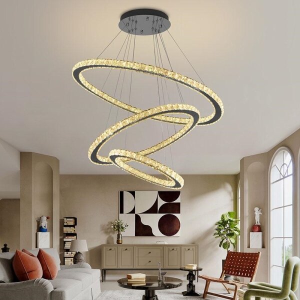 LED Stmievateľný luster na lanku LED/210W/230V 3000-6500K strieborná + DO
