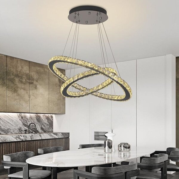 LED Stmievateľný luster na lanku LED/115W/230V 3000-6500K strieborná + DO