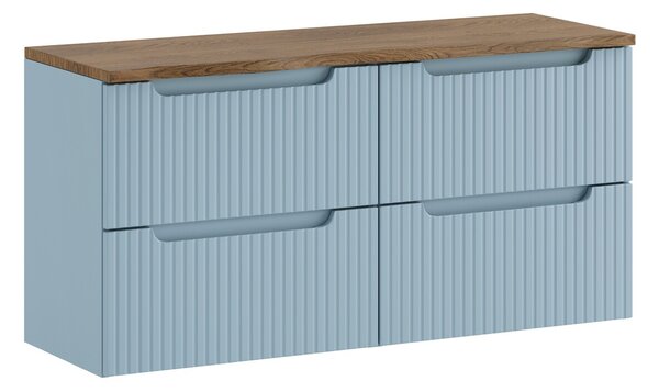 Comad Závesná skrinka pod umývadlo Nova Denim s doskou 120 cm modrá/Casella
