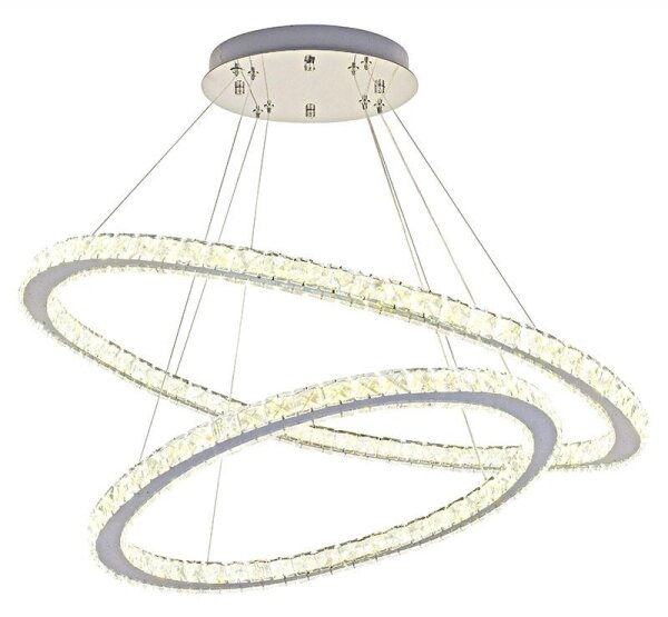 LED Stmievateľný luster na lanku LED/160W/230V 3000-6500K strieborná + DO