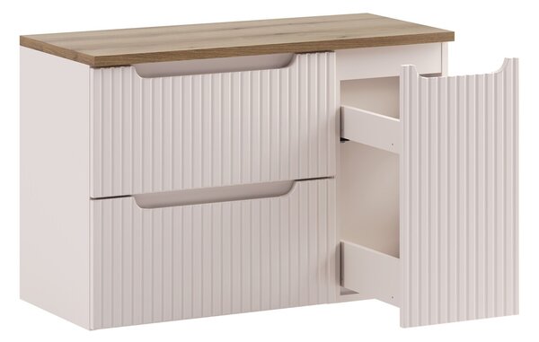Comad Závesná skrinka pod umývadlo Nova Cashmere s doskou 90 cm kašmírová/dub evoke