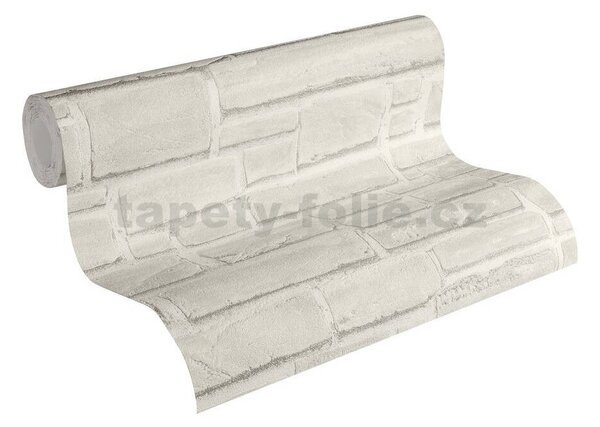 Vliesové tapety na stenu IMPOL 6623-16 Wood and Stone 2, tehla sivá, rozmer 10,05 m x 0,53 m, A.S.Création