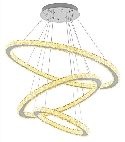 LED Stmievateľný luster na lanku LED/210W/230V 3000-6500K strieborná + DO