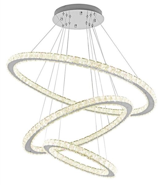 LED Stmievateľný luster na lanku LED/210W/230V 3000-6500K strieborná + DO