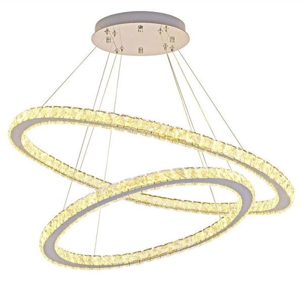 LED Stmievateľný luster na lanku LED/160W/230V 3000-6500K strieborná + DO