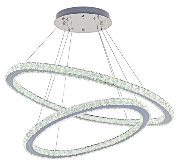 LED Stmievateľný luster na lanku LED/160W/230V 3000-6500K strieborná + DO