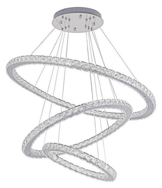 LED Stmievateľný luster na lanku LED/210W/230V 3000-6500K strieborná + DO
