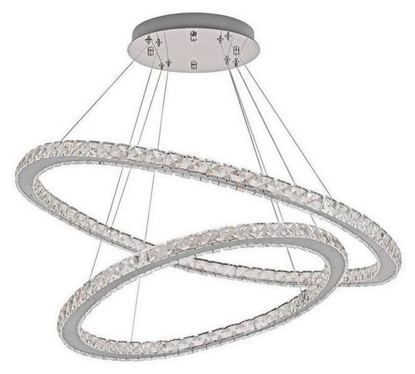 LED Stmievateľný luster na lanku LED/160W/230V 3000-6500K strieborná + DO