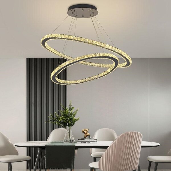 LED Stmievateľný luster na lanku LED/160W/230V 3000-6500K strieborná + DO