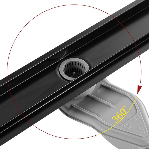 Rea NEOX Superflow, odtokový sprchový žľab 60 cm, čierna matná, REA-G7805