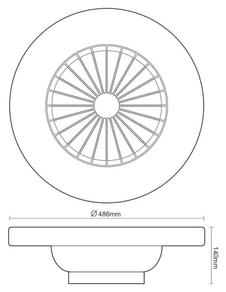 LED Stropné svietidlo s ventilátorom OPAL LED/48W/230V + diaľkové ovládanie