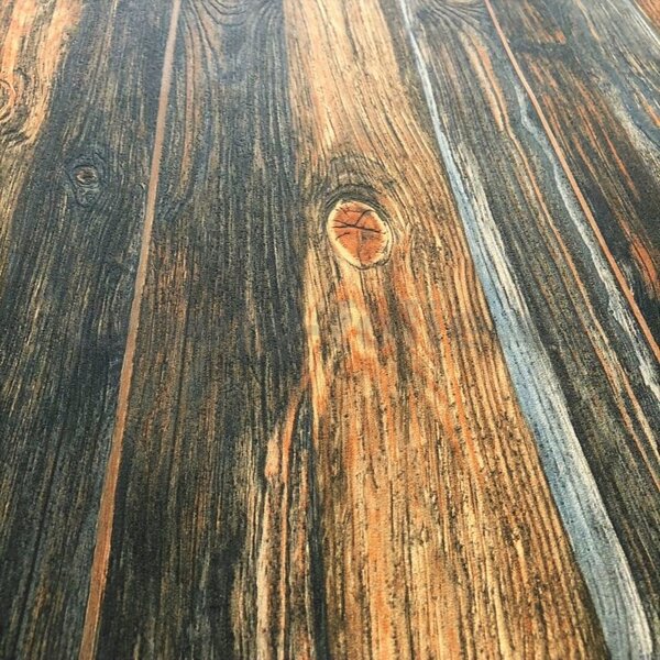Vliesové tapety na stenu IMPOL 9086-12 Wood and Stone 2, drevené dosky s hrčami hnedé, rozmer 10,05 m x 0,53 m, A.S.Création