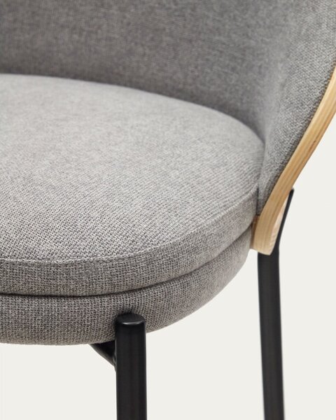 Sivá/v prírodnej farbe barová stolička (výška sedadla 65 cm) Eamy – Kave Home