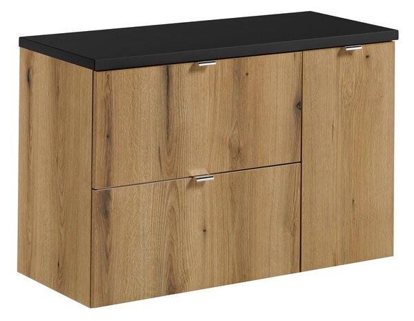 Comad Závesná skrinka pod umývadlo Nova Oak 90 cm čierna/dub coast evoke