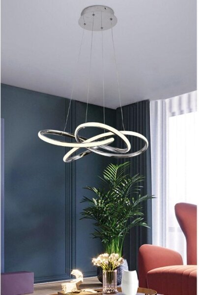 LED Stmievateľný luster na lanku LED/65W/230V 3000-6500K šedá + diaľkové ovládanie