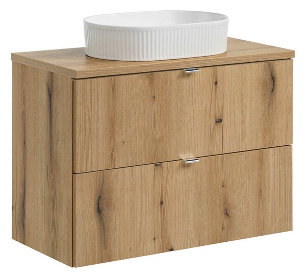 Comad Závesná skrinka pod umývadlo Nova Oak I s doskou 80 cm dub coast evoke